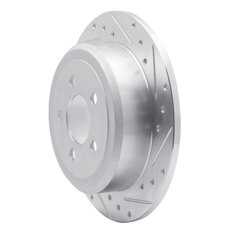 Dodge Nitro Brake Rotor (1) - Rear Left - R1 Concepts - Drilled & Slotted - Silver - `07-`12